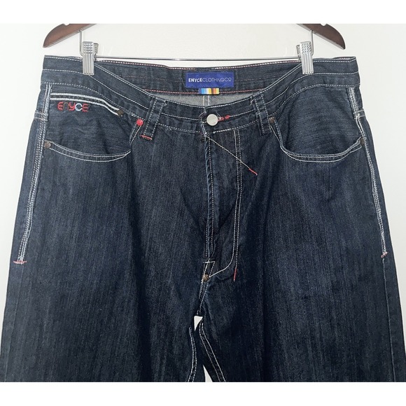 Vintage Enyce Jeans Men's 40x31 Dark Wash Denim Relaxed Fit Y2K Baggy Streetwear - Picture 3 of 11